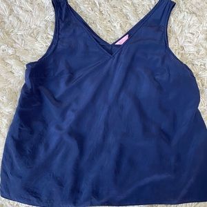 Silk Lilly pulitzer navy tank